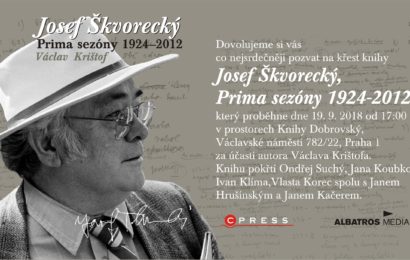 Křest knihy Václava Krištofa Josef Škvorecký: Prima sezóny 1924 – 2012